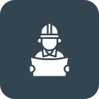 Construction worker with helmet