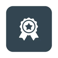 Star in a circular ribbon badge